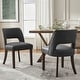 preview thumbnail 4 of 8, Modern Dining Chairs, Faux Leather Kitchen Chairs with Wood Legs