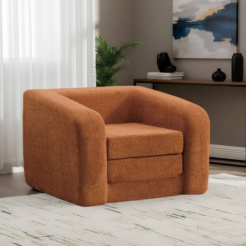 40"W Single Foldable Sofa Bed Equipped with Armrest and Backrest