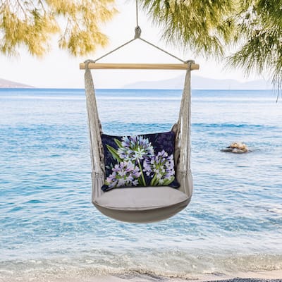 Magnolia Casual Swing Set 4 piece - Gray Solid w/ Midnight Garden Lilies