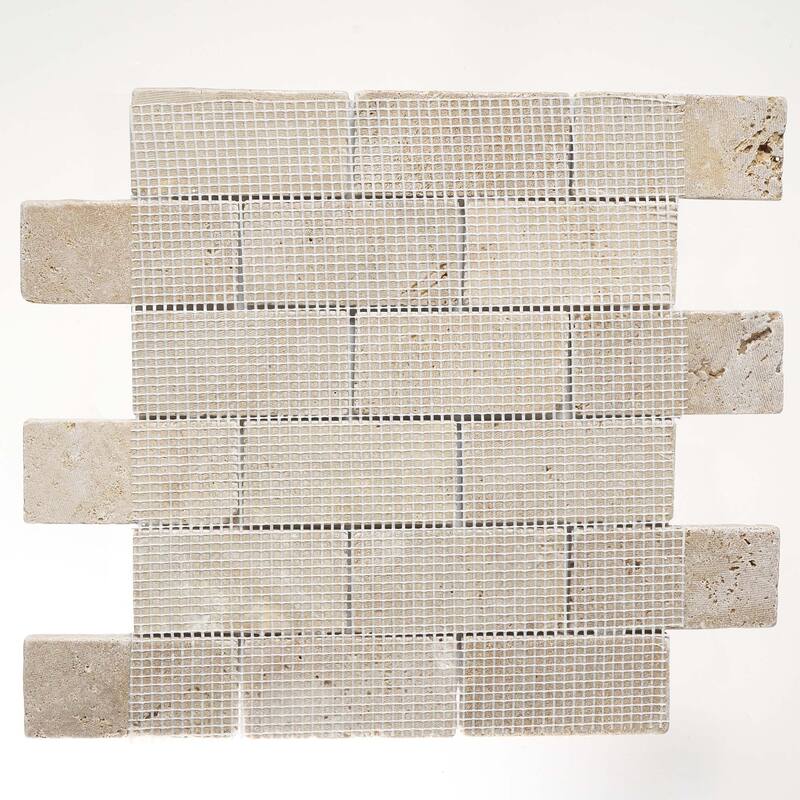 Pale Gray Marble 2" x 4" Split Face Mosaic