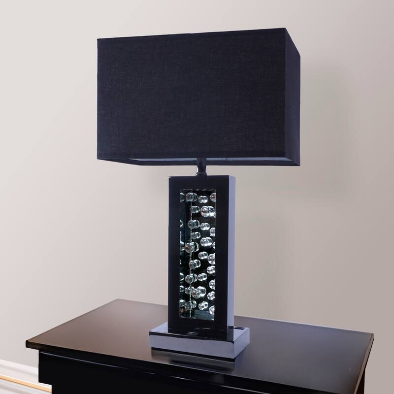 Modern Unique Glass Bubble Column Clean Rectangular Shade 1pc Lamp Ambient Glow Nickel LED