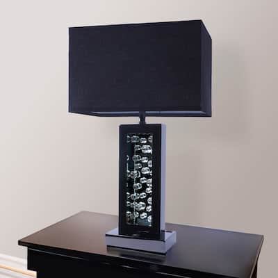 Modern Unique Glass Bubble Column Clean Rectangular Shade 1pc Lamp Ambient Glow Nickel LED