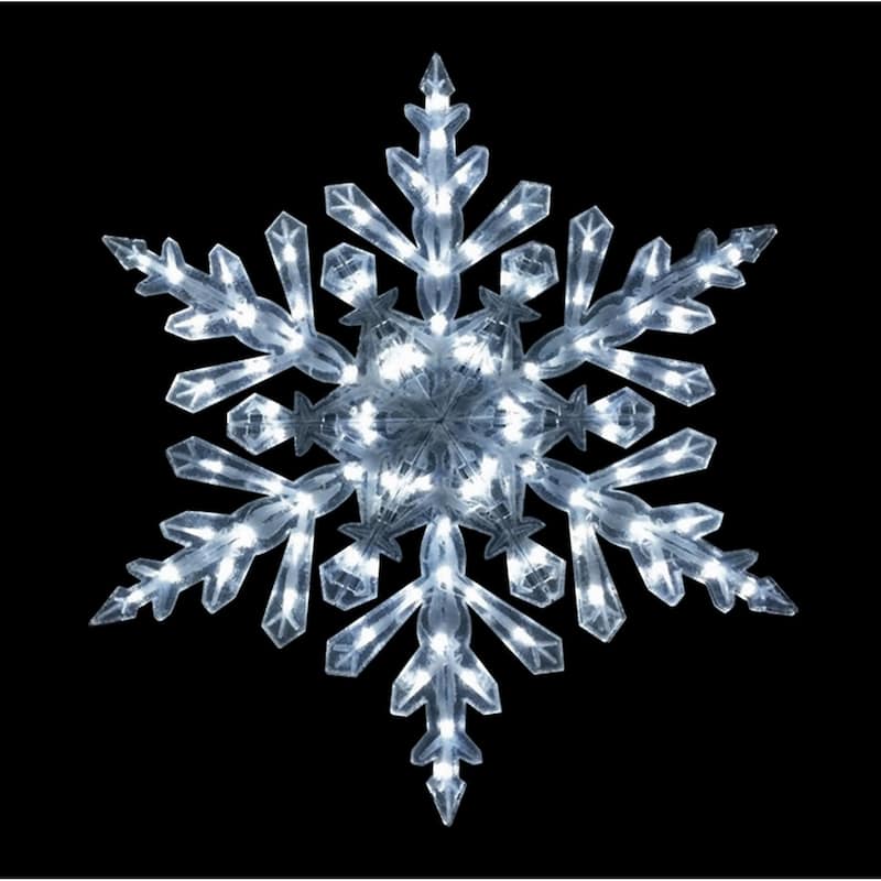 47" LED Lighted Twinkling Cool White Snowflake Christmas Outdoor Decoration