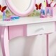 preview thumbnail 9 of 8, Kids Vanity Makeup dresser set with 360 Mirror Drawer Dressing Table Stool Girl - 11.6*39.3*26.7