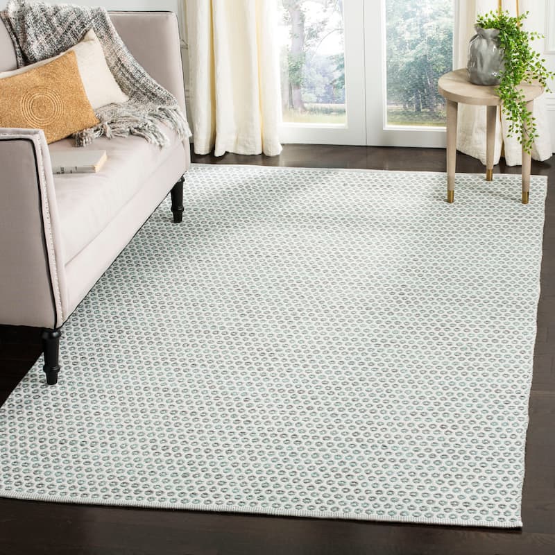 SAFAVIEH Handmade Flatweave Montauk Holly Casual Cotton Rug - 8' x 10' - Slate/Ivory