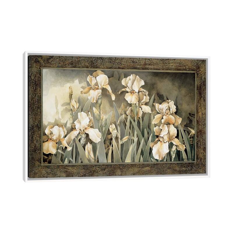 iCanvas "Field Of Irises" by Linda Thompson Framed Canvas Print - White - 26x40