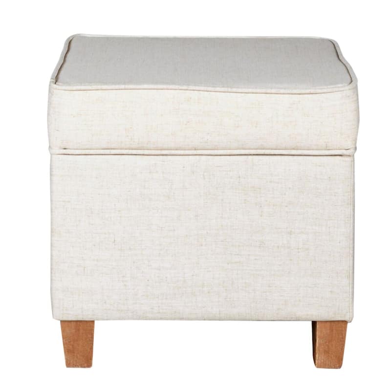 Carson Carrington Hassel Square Storage Ottoman Wood Legs