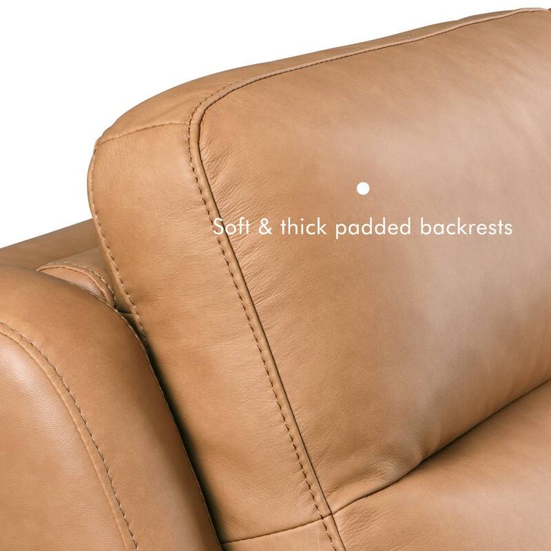 Genuine Leather Recliner Sofa 33" Triple-Motor Power Zero-Wall Reclining Couch with USB&USB-C Port