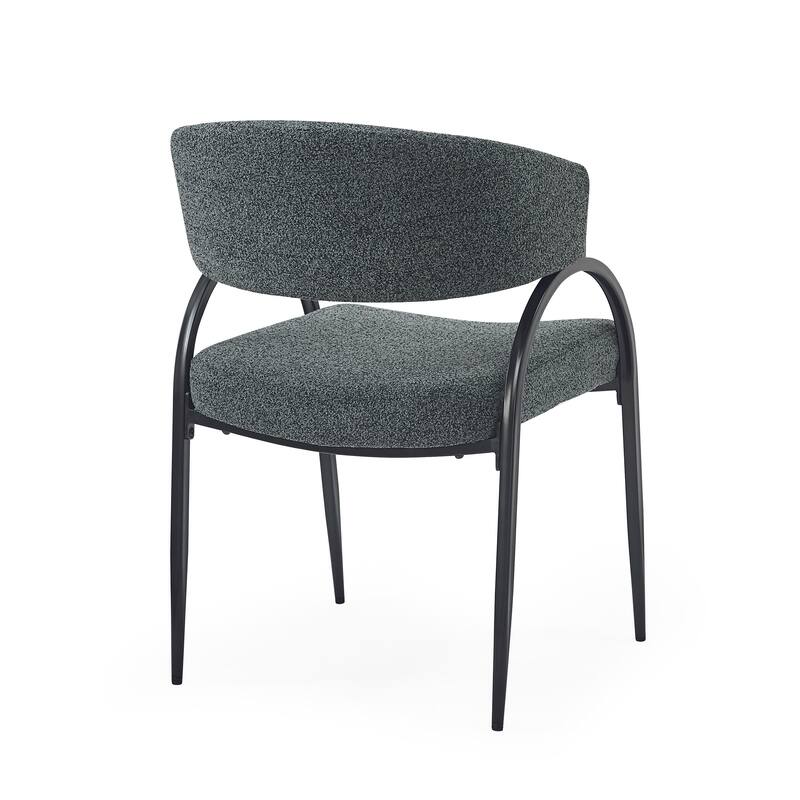 Naci Modern Fabric Dining Chairs With Curved Backrest by Christopher Knight Home