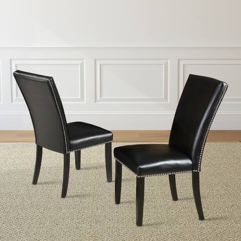 Fenton Black Dining Chair with Nailheads by Greyson Living (Set of 2)