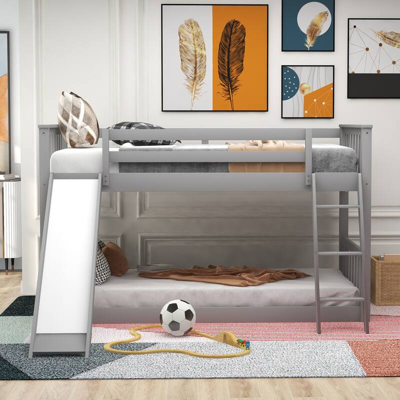 Bunk Bed with Convertible Slide and Ladder
