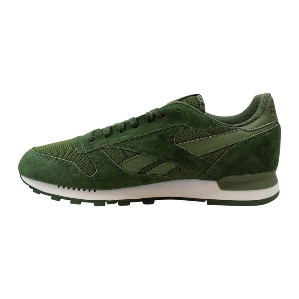 reebok classic leather clip trainers moss green