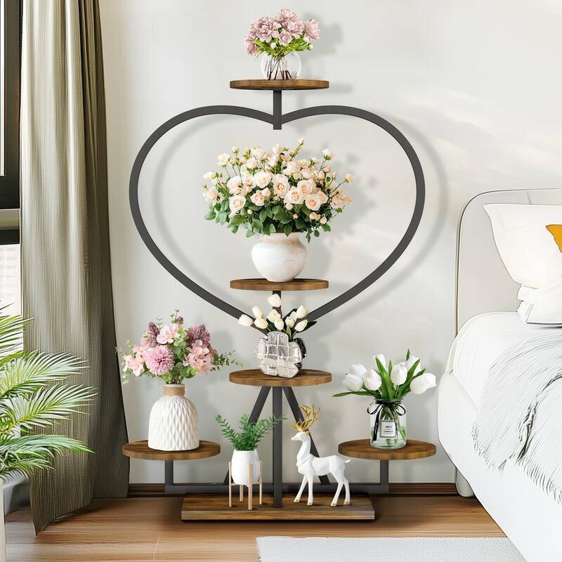 Metal Wood Plant Stand Shelf Flower Pot Display Rack