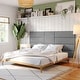 preview thumbnail 9 of 9, Jaxx Panelist Modern Padded Headboard - Clearwater Configuration - Large Wall Panel Arrangement for King or Queen Mouse Grey