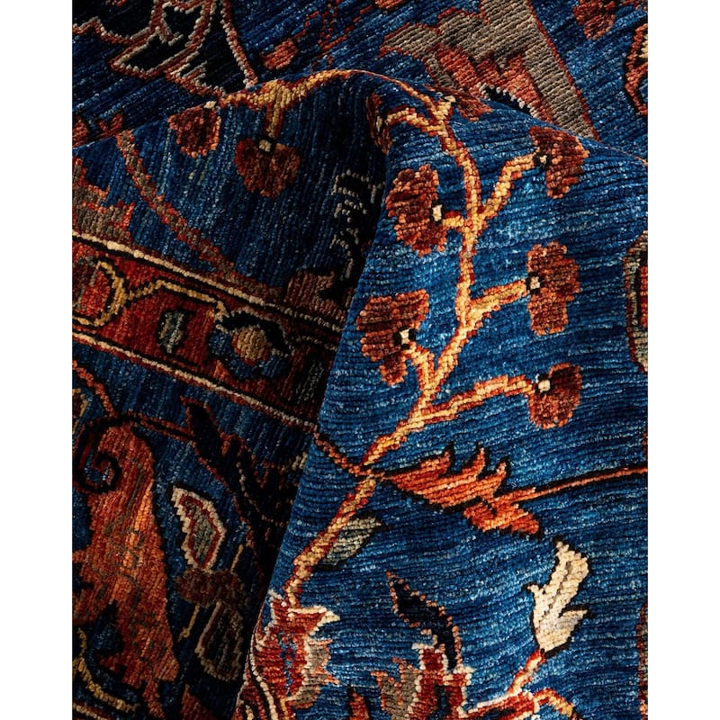 Serapi One-of-a-Kind Hand-Knotted Area Rug - Blue, 8' 1" x 10' 1" - 8' 1" x 10' 1"