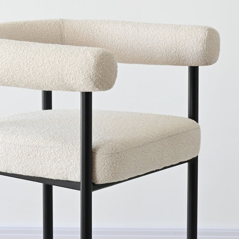Boucle Counter-Height Bar Stools with Arms(Set of 6)