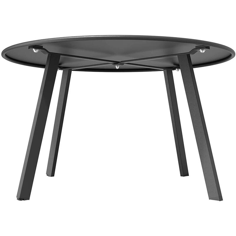 Patio Round Steel Patio Coffee Table, Weather Resistant Outdoor Large Side Table