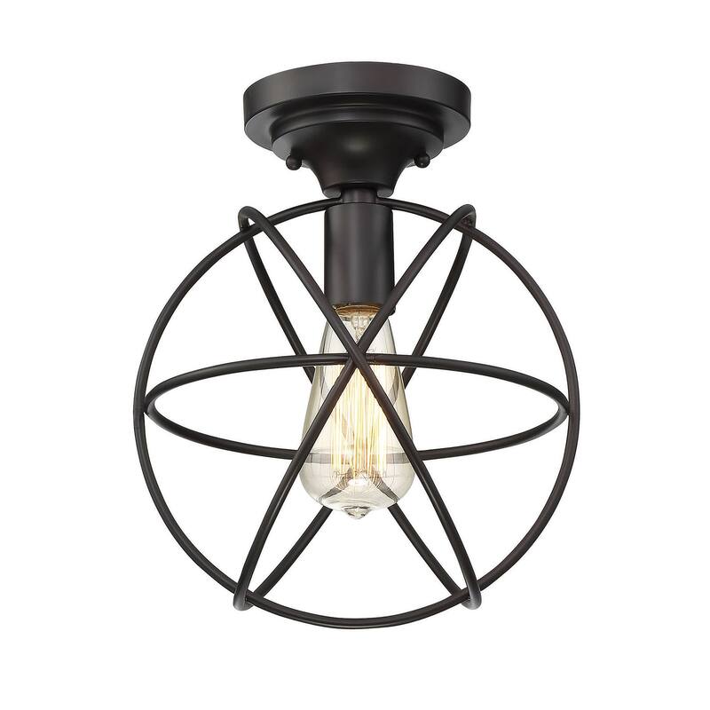 Meridian M60029 Single Light 10" Wide Semi-Flush Globe Ceiling Fixture