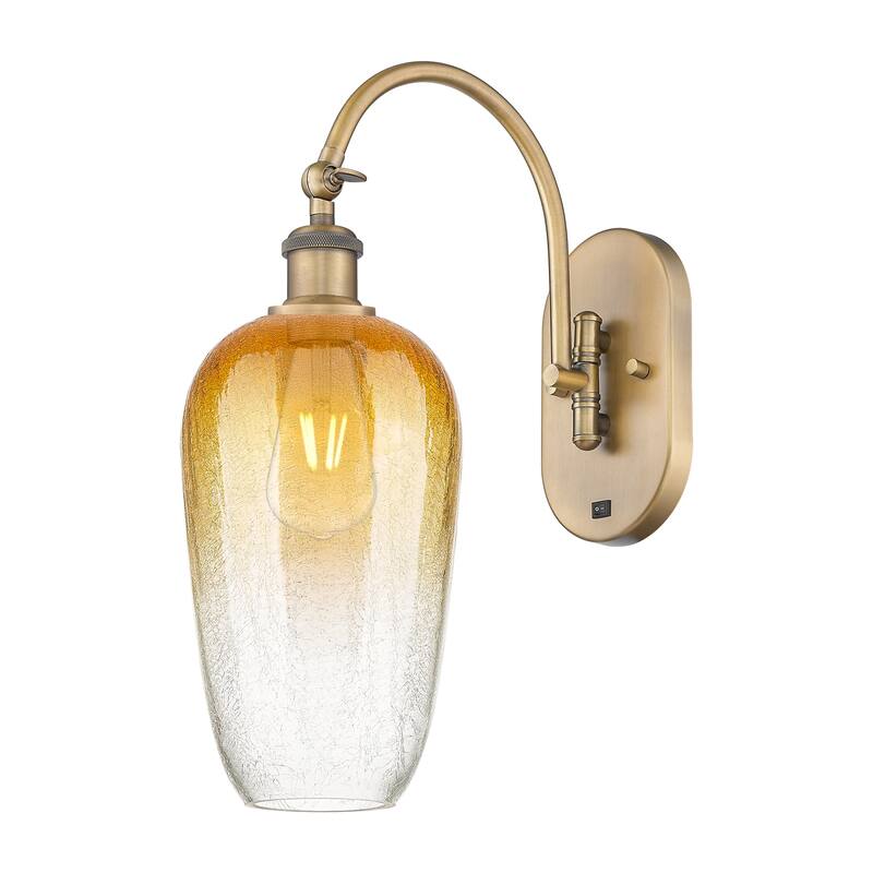 Innovations Lighting Endless Possibilities Ballston - Brookhaven Flute - 1 Light 7" Swiveling Sconce - Brushed Brass/Amber