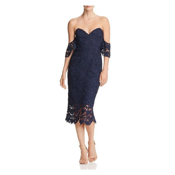 navy midi cocktail dress