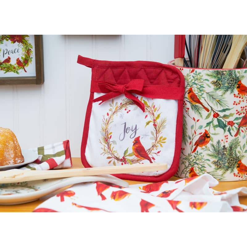 Cardinal Greenery Utensil Crock