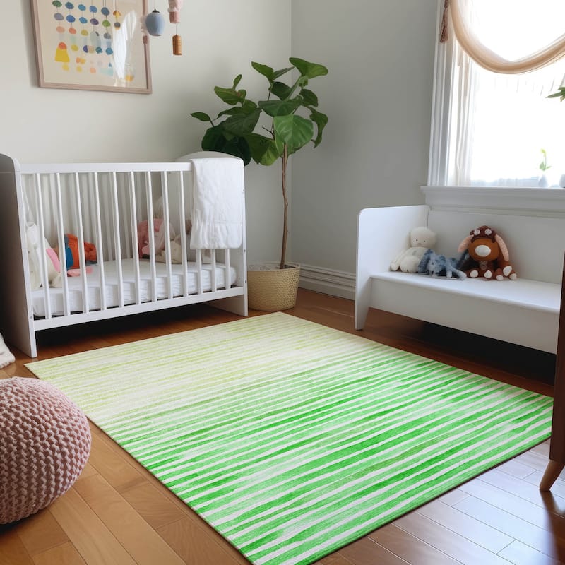 Premium Washable Super Soft Ombre Stripes Mayfield Rug - Green - 9' x 12' - Rectangle