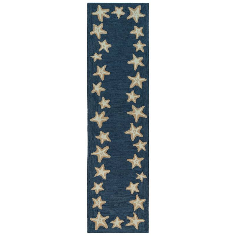 Liora Manne Capri Starfish Border Indoor/Outdoor Area Rug