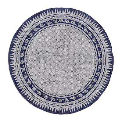 Novica Handmade Sacred Sages Cotton Batik Tablecloth