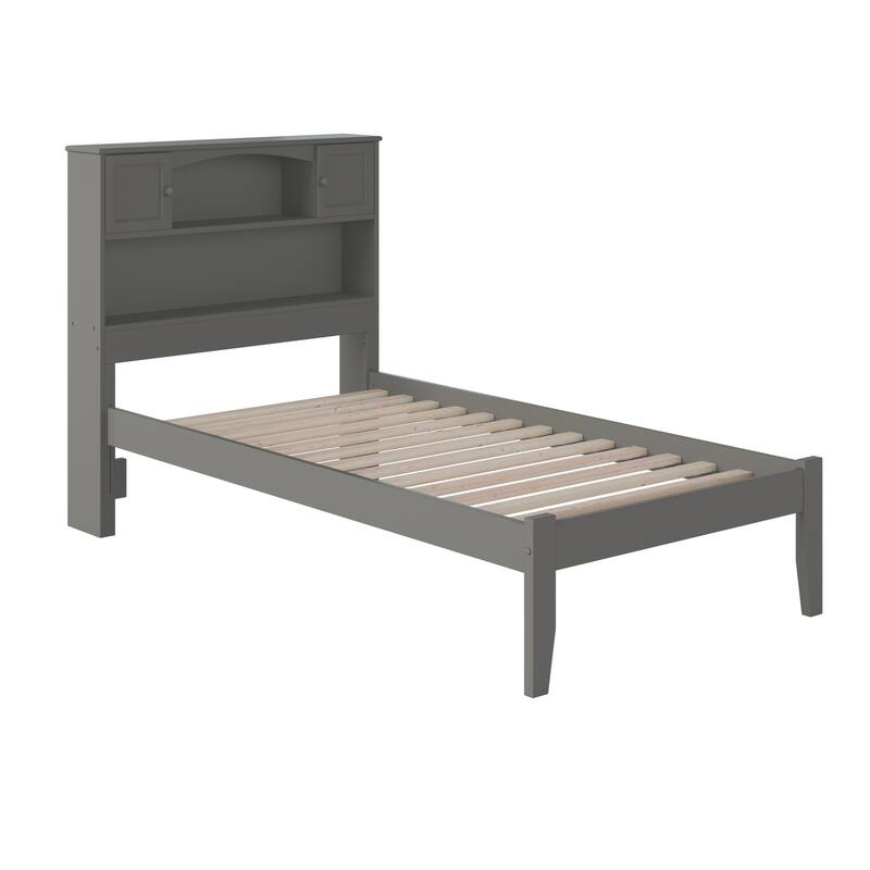 Newport Twin Platform Bed with Open Foot Board in Grey