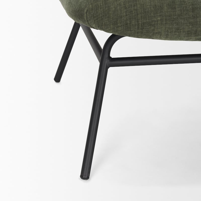 Nora Charcoal Fabric w/ Matte Black Metal Legs Accent Chair - 30.8L x 25.4W x 31.9H