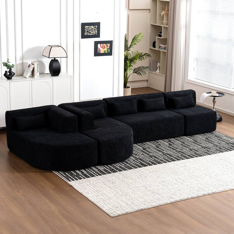 143.7inch Upholstered Sofa Free-combined Sofa Couch
