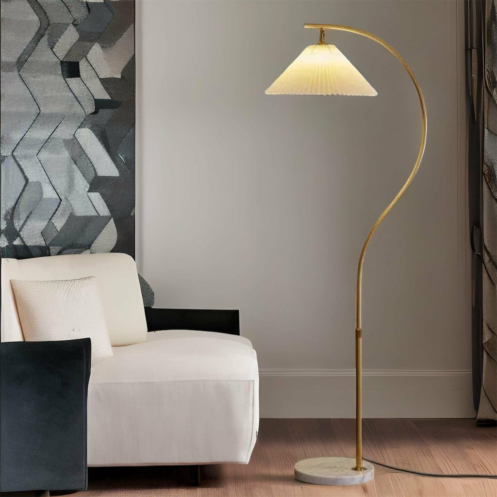 Modern Arched Floor Lamp with Bulbs for Bedroom