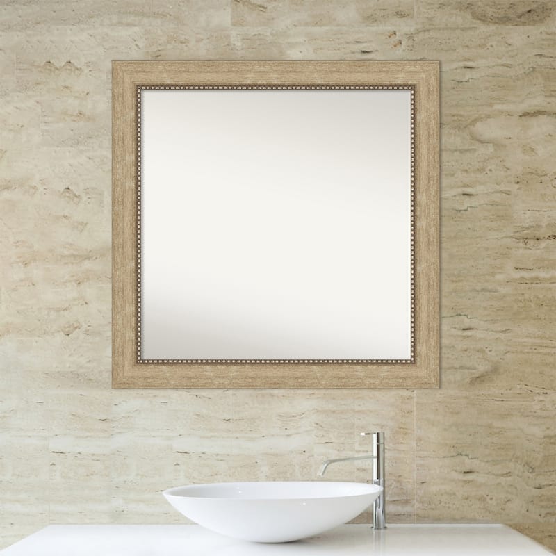 Non-Beveled Bathroom Wall Mirror - Astor Champagne Frame