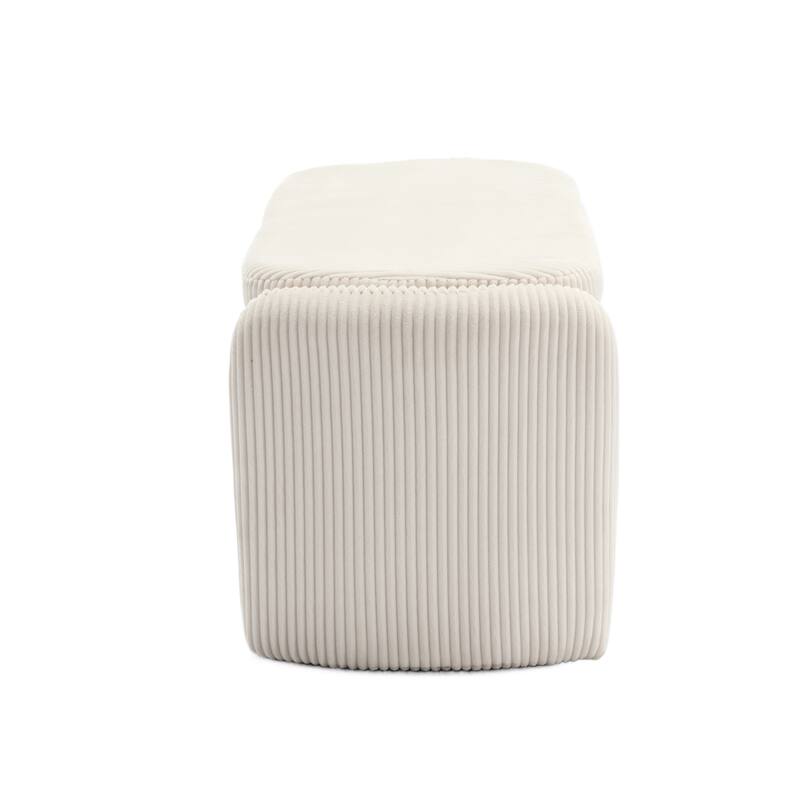 Entryway Upholstered Fabric Storage Ottoman