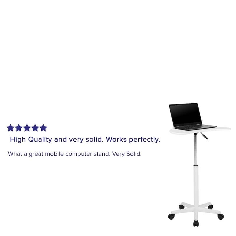 Sit to Stand Mobile Laptop Computer Desk - Portable Rolling Standing Desk