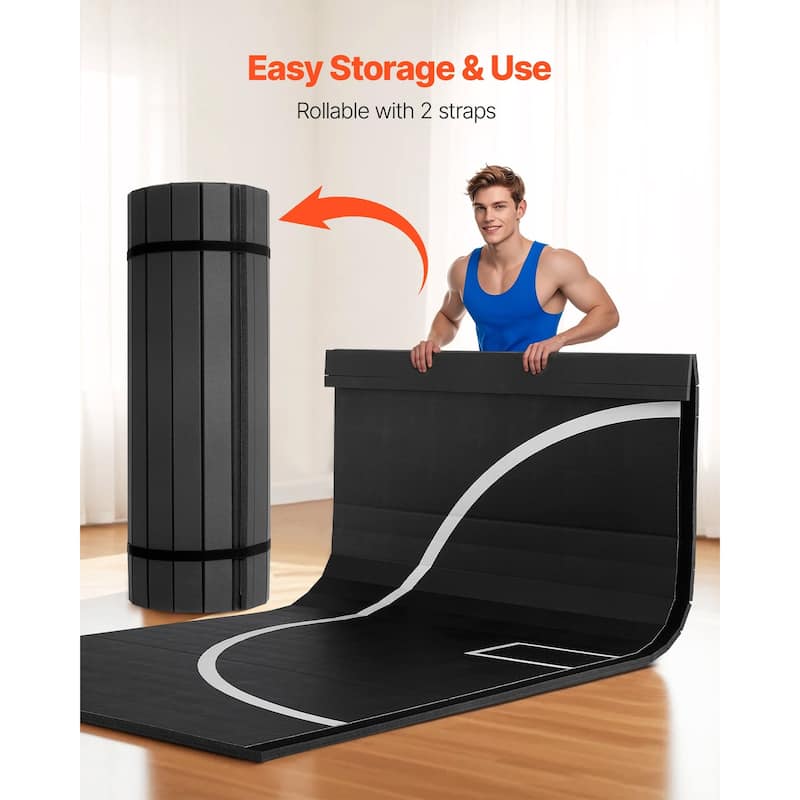 10x10 ft Wrestling Mat, Thick PVC Roll-Up for Home Gym Workouts - 120” x 120” x 1.2”