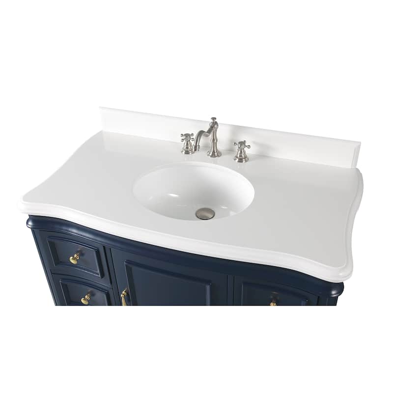 42" Benton Collection Sesto Navy Blue Bathroom Vanity