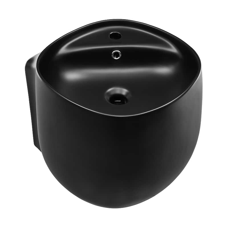 Dieppe Wall-Mount Sink In Matte Black - 18.15" x 18.5" 14.95"