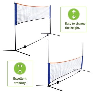 10 Feet Portable Badminton Volleyball Tennis Net Set with Stand/Frame Carry Bag