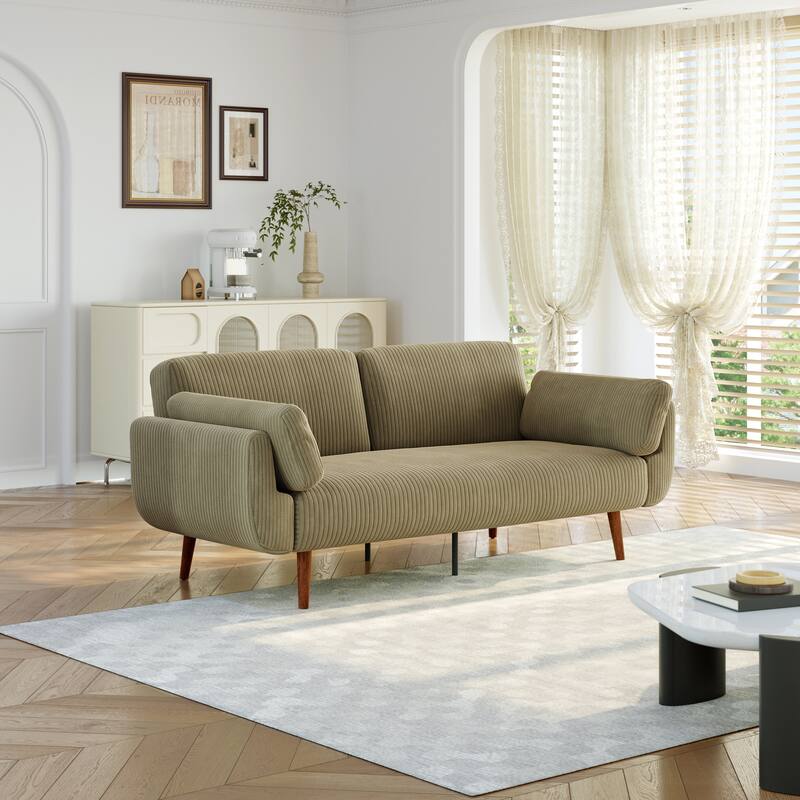 Convertible Corduroy Sleeper Sofa Futon Bed Recliner Lounge