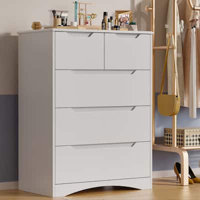 3/4/5/6 Drawer Dresser, Chest of Drawers with Large Storage, Tall Dresser and Organizer Wooden Cabinet