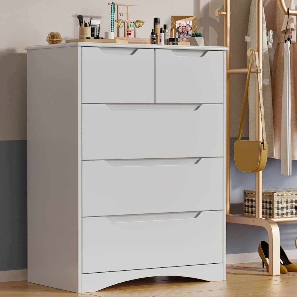 3/4/5/6 Drawer Dresser, Chest of Drawers with Large Storage, Tall Dresser and Organizer Wooden Cabinet