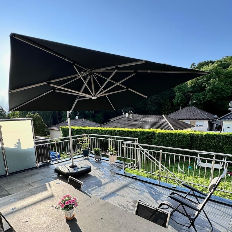 PURPLE LEAF 9 x 12 ft Double Top LED Rectangle Patio Cantilever Umbrella