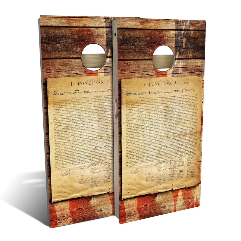 American Flag Declaration Outdoor Cornhole Board Set
