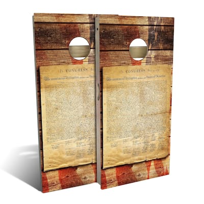 American Flag Declaration Outdoor Cornhole Board Set