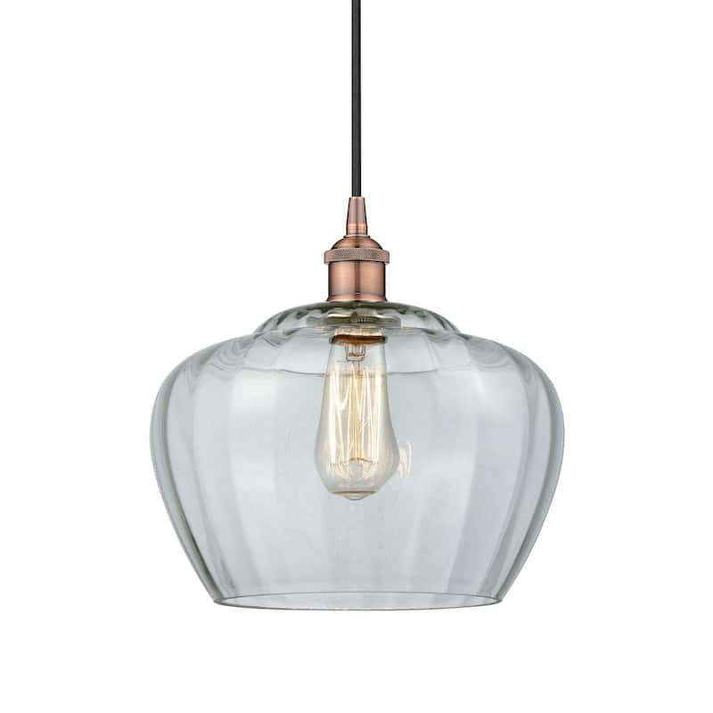 Innovations Lighting 616-1P-12-11-L Fenton Pendant Fenton 11" Wide - Antique Copper / Clear