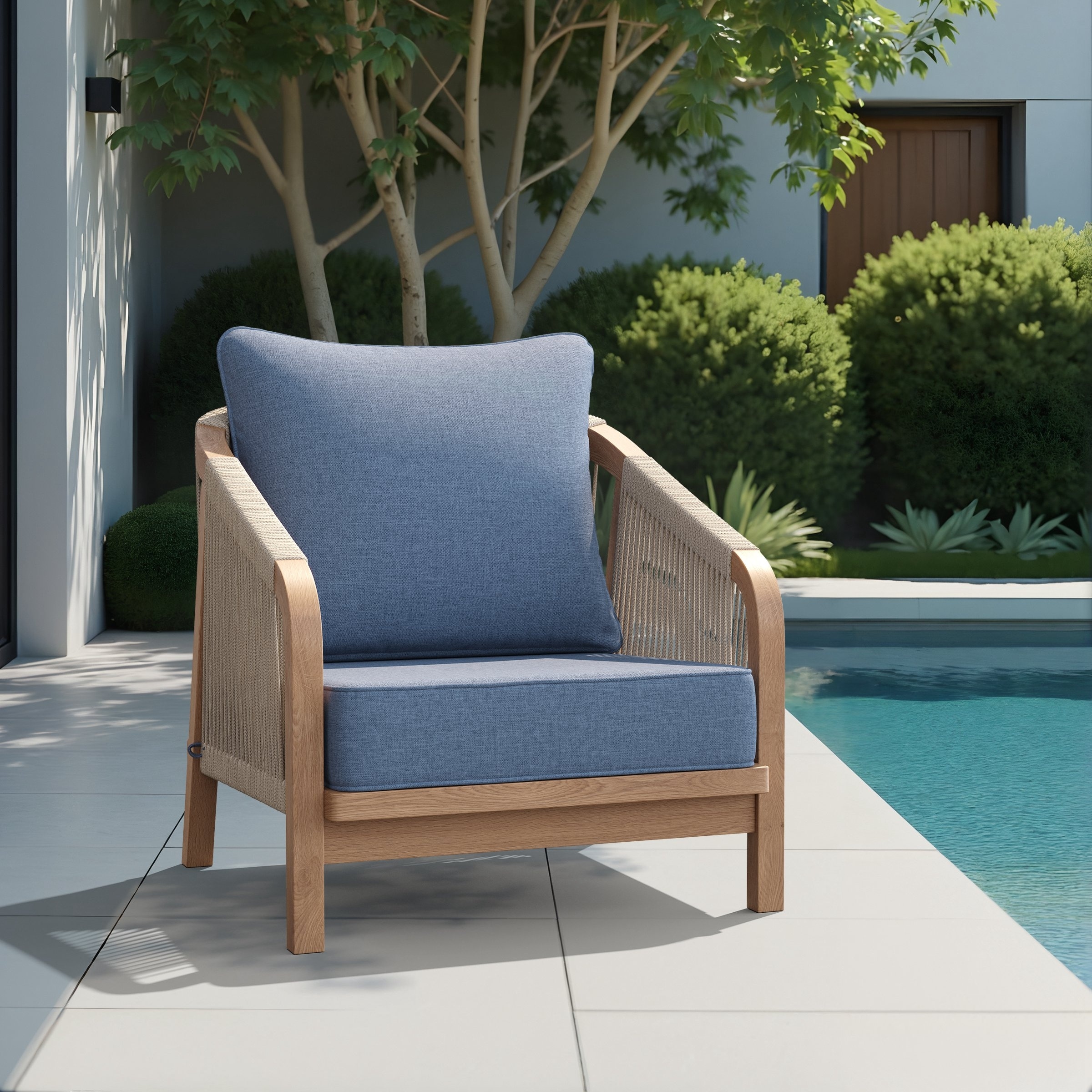 24''Wx24''Dx20''H Patio Premium Sunbrella Outdoor Seat Cushions Set (Seat & Back)