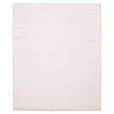 ECARPETGALLERY Hand Loomed Shimmer White Viscose Rug - 7'10 x 9'8