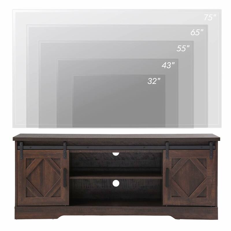 Farmhouse Barndoor TV Stand Entertainment Center for TVs up to 70-inch