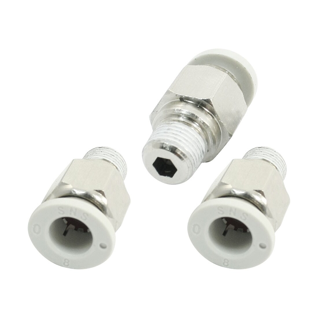 Unique Bargains 3 8 Thread 5 16 Hose Push In Joint Male Quick Fittings Connectors 3pcs